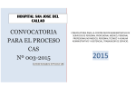 Convocatoria para el Proceso CAS Nº 003-2015