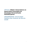 TÍTULO: Máster Universitario en Desarrollos Avanzados