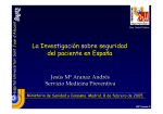 La Investigación sobre seguridad del paciente en España