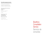 Bioethics Consultation Service Servicio de consultas