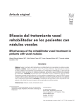 Eficacia del tratamiento vocal rehabilitador en los pacientes