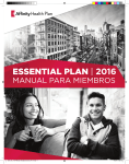 essential plan | 2016 - Affinity Health Plan