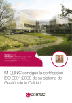 IM CLINIC consigue la certificación ISO 9001:2008 de su sistema de
