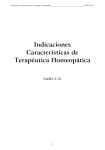 Indicaciones Características de Terapéutica Homeopática