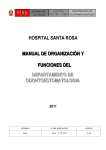 hospital santa rosa manual de organización y funciones del