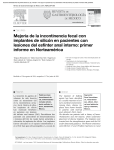 Mejoría de la incontinencia fecal con implantes de silicón