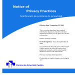Notice of Privacy Practices - Clinicas de Salud del Pueblo
