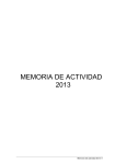 MEMORIA DE ACTIVIDAD WEB 2013