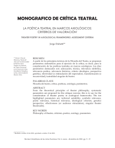 MONOGRAFICO DE CRÍTICA TEATRAL