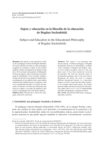 Sujeto y educación en la filosofía de la educación de Bogdan