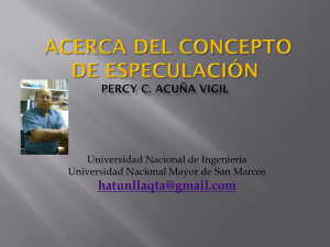 Acerca del concepto de Especulación Percy C. Acuña Vigil