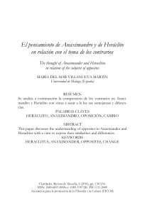 El pensamiento de Anaximandro y de Heráclito en relación
