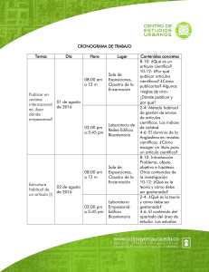 CRONOGRAMA DE TRABAJO Temas Día Hora Lugar Contenidos