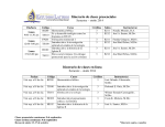 Itinerario de clases presenciales Itinerario de clases en línea