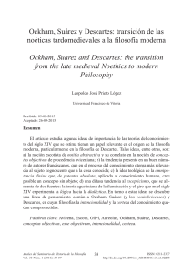 Ockham, Suárez y Descartes: transición de las noéticas