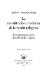 La constitución moderna de la razón religiosa