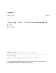 Althusser y Derrida. La lectura como intervenciÃ³n