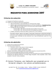Requisitos de Inscripción - Colegio El Carmen Teresiano