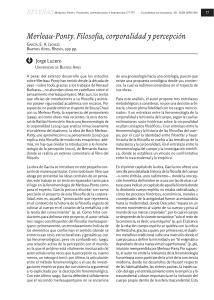 Merleau-Ponty. Filosofía, corporalidad y percepción