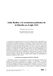 Alain Badiou y la recomienzo platónico de la filosofía en el siglo XXI