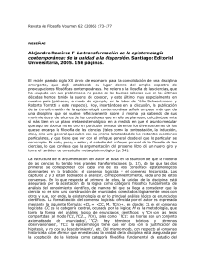 Alejandro Ramírez F. La transformación de la epistemología