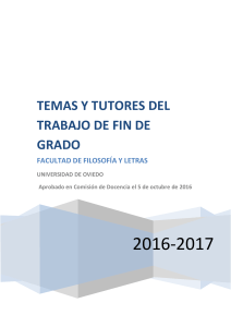 Temas y tutores TFG 2016-2017 - Facultad de Filosofía y Letras