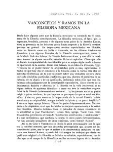 VASCONCELOS y RAMOS EN LA FILOSOFíA MEXICANA