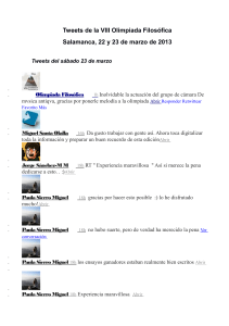 Tweets de la VIII Olimpiada Filos&oacute;fica Salamanca, 22 y 23 de marzo