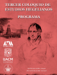 Programa Tercer Coloquio de Estudios Hegelianos
