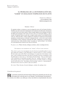 el problema de la determinación del “saber” en diálogos tempranos