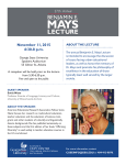 Mays Lecture 2015 flyer - Alonzo A. Crim Center for Urban