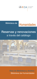 Reservas y renovaciones - Área de Biblioteca y Archivo