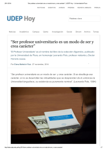 Ser profesor universitario es un modo de ser y crea