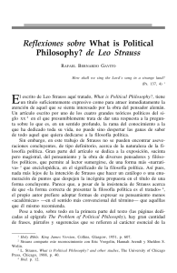 Reflexiones sobre What is Political Philosophy? de Leo Strauss