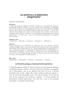 Los gnósticos y el platonismo pitagorizante*