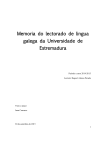 Memoria do lectorado de lingua galega da Universidade de