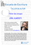 cartel Jon Juaristi - Escuela de Escritura