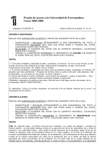 Prueba de acceso a la Universidad de Extremadura