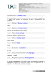 ASIGNATURA / COURSE TITLE 1.1. Código / Course number 1.2