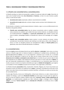 tema 2. racionalidad teórica y racionalidad práctica