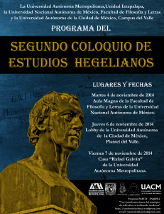 Programa 2do Coloquio de Estudios Hegelianos