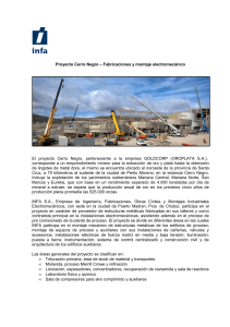 INFA - Fabricaciones y montaje electromecánico en Cerro Negro