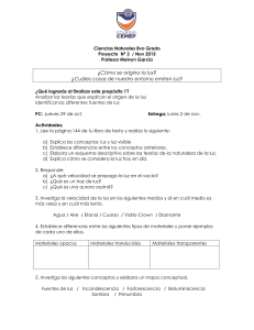 ¿Cómo se origina la luz? ¿Cuáles cosas de nuestro entorno emiten