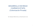 DESARROLLO DE RIEGO CHAÑAR III ETAPA