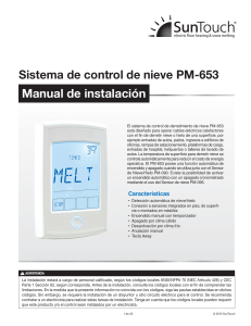 Manual de instalación Sistema de control de nieve PM-653