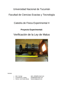 Verificación de la ley de Maluss - Universidad Nacional de Tucumán
