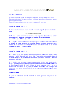 OPCIÓN PROBLEMAS 1 OPCIÓN PROBLEMAS 2 CUESTIONES