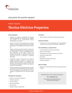 Técnico Eléctrico Proyectos - Holcim News